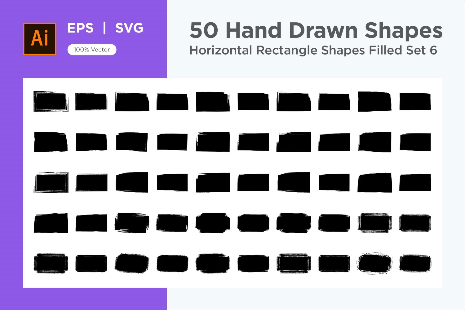 Horizontal Rectangle Shape Filled 50_Set V 6