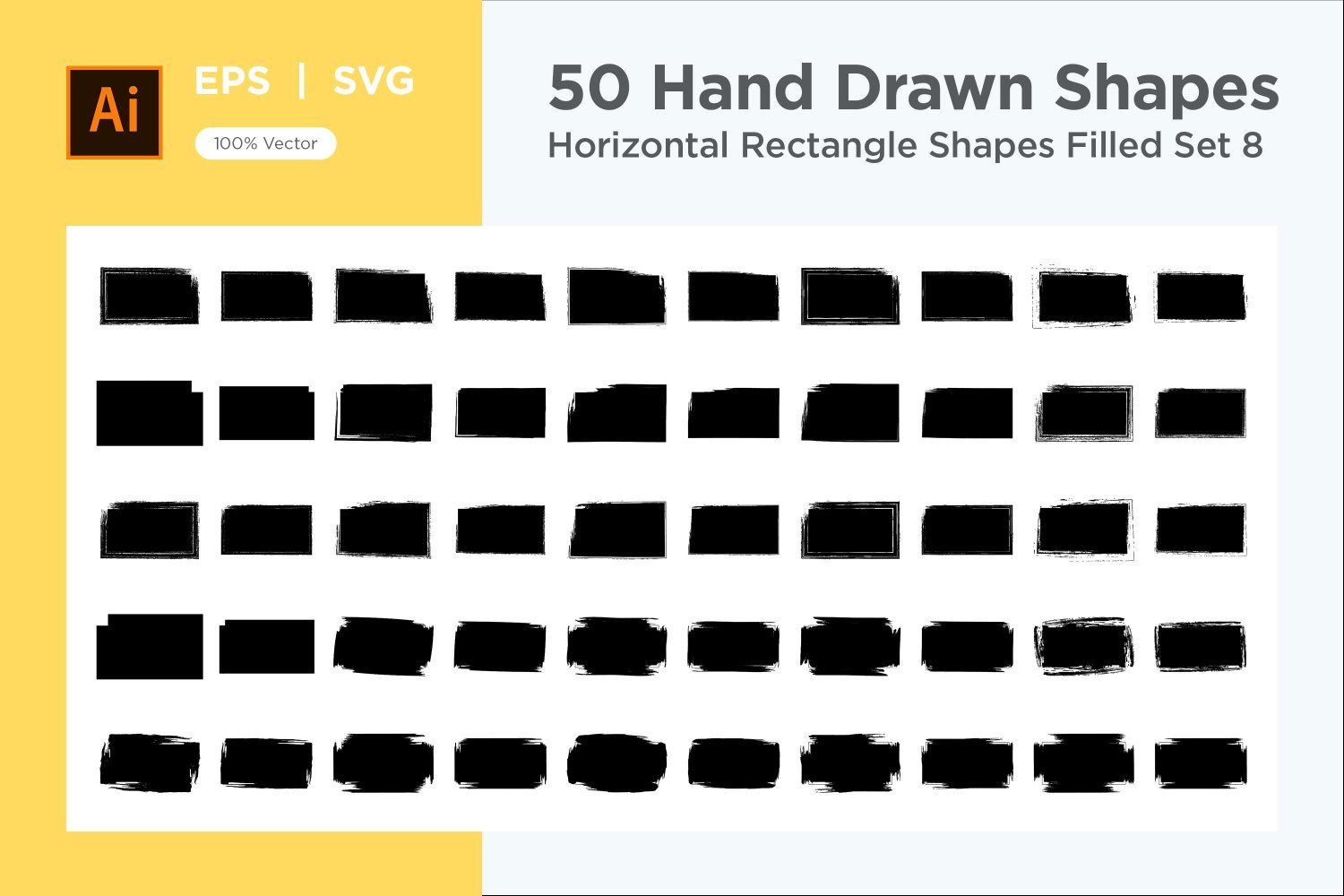 Horizontal Rectangle Shape Filled 50_Set V 8