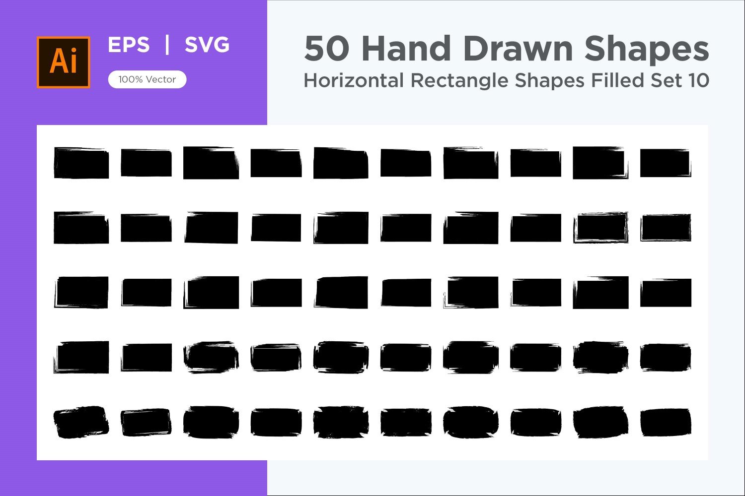 Horizontal Rectangle Shape Filled 50_Set V 10