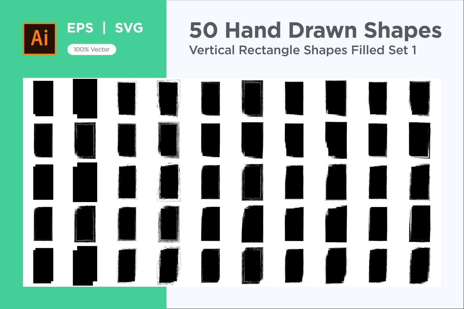 Vertical Rectangle Shape Filled 50_Set V 1