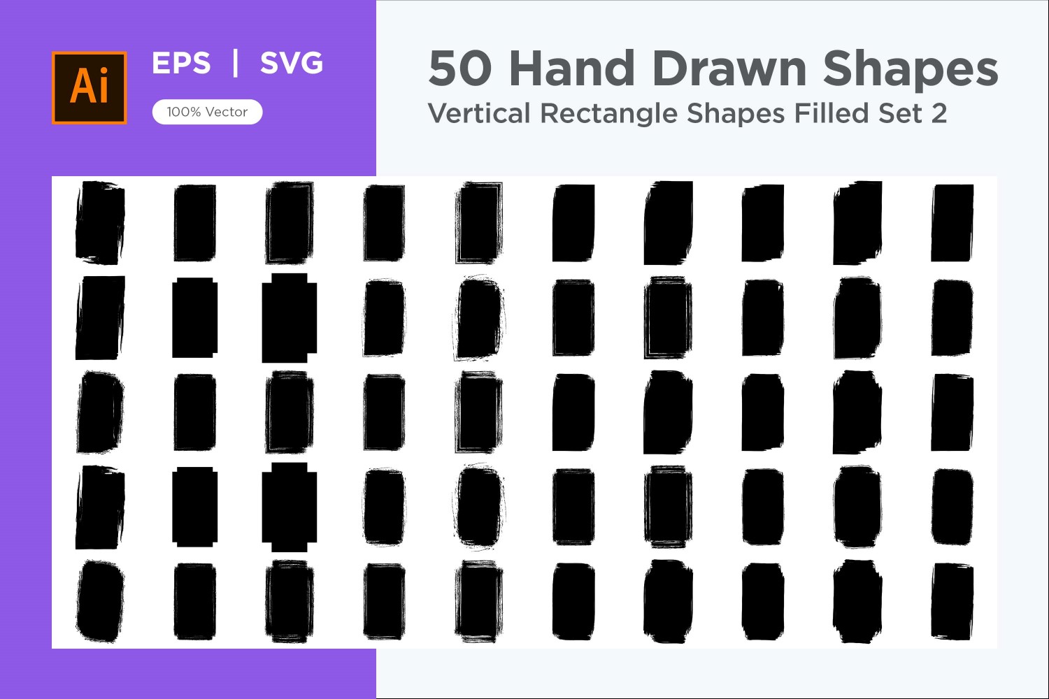 Vertical Rectangle Shape Filled 50_Set V 2