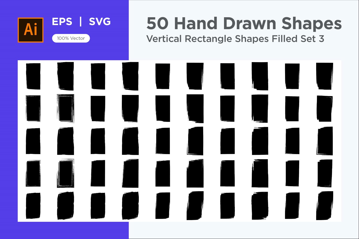 Vertical Rectangle Shape Filled 50_Set V 3