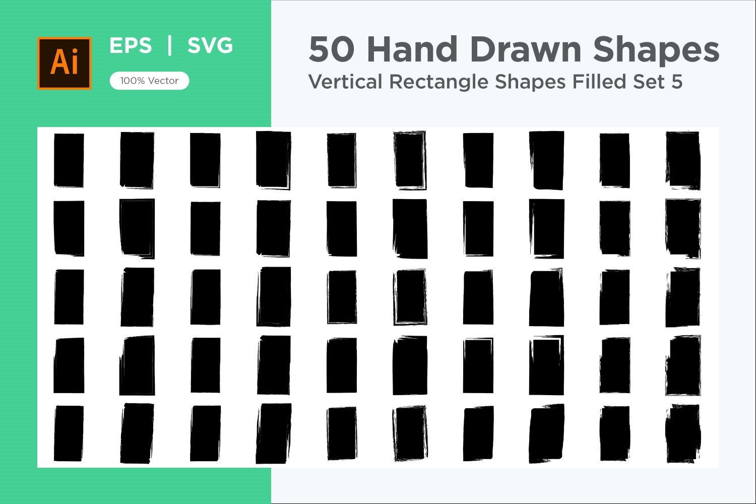 Vertical Rectangle Shape Filled 50_Set V 5