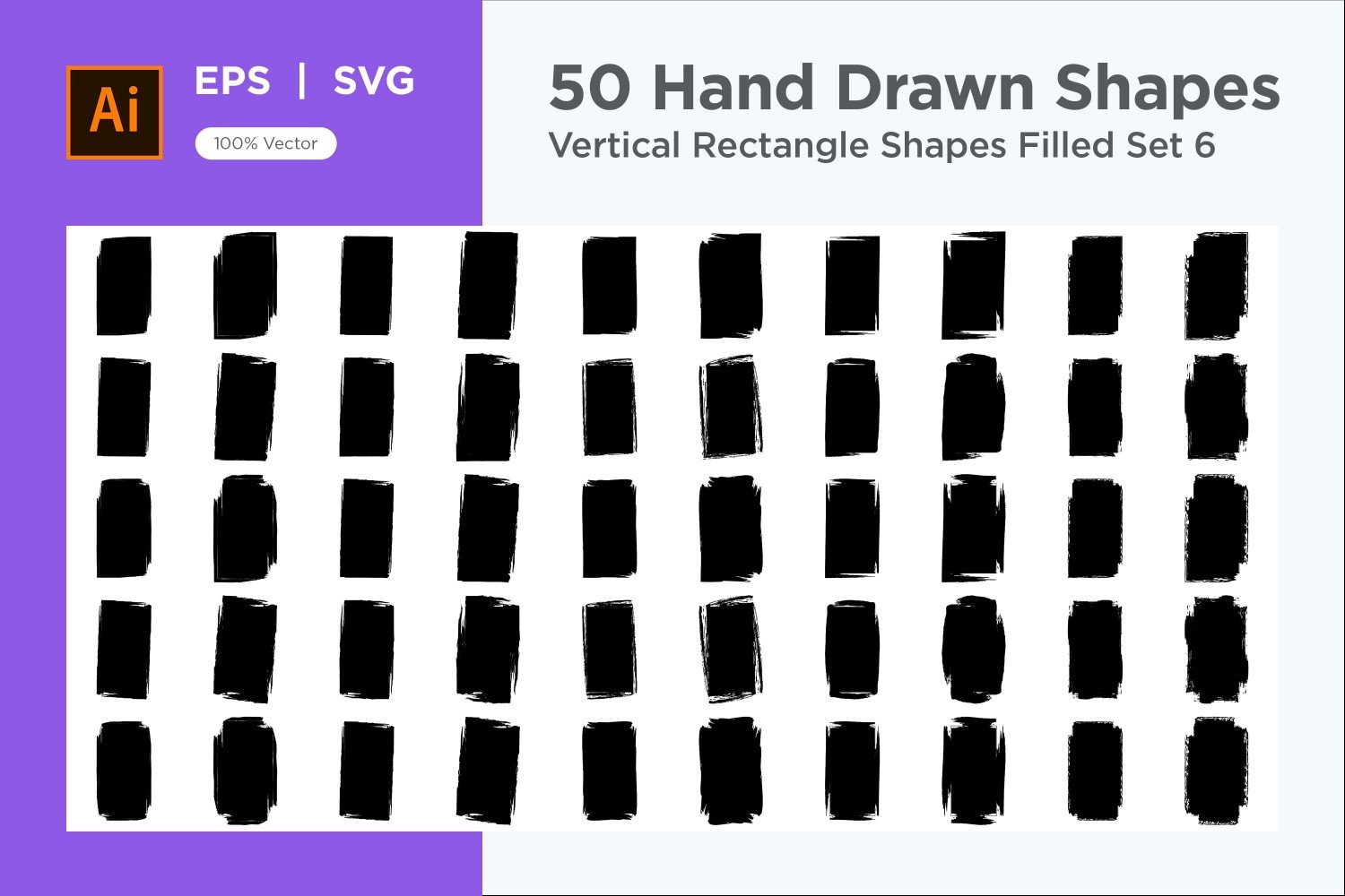 Vertical Rectangle Shape Filled 50_Set V 6