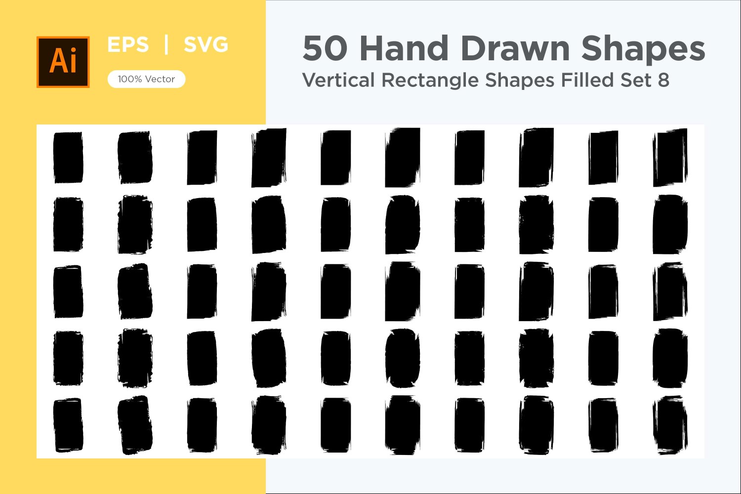 Vertical Rectangle Shape Filled 50_Set V 8