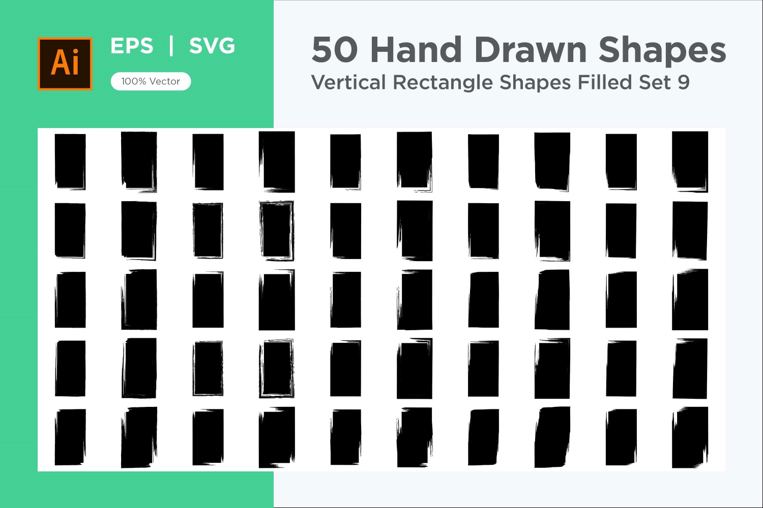 Vertical Rectangle Shape Filled 50_Set V 9