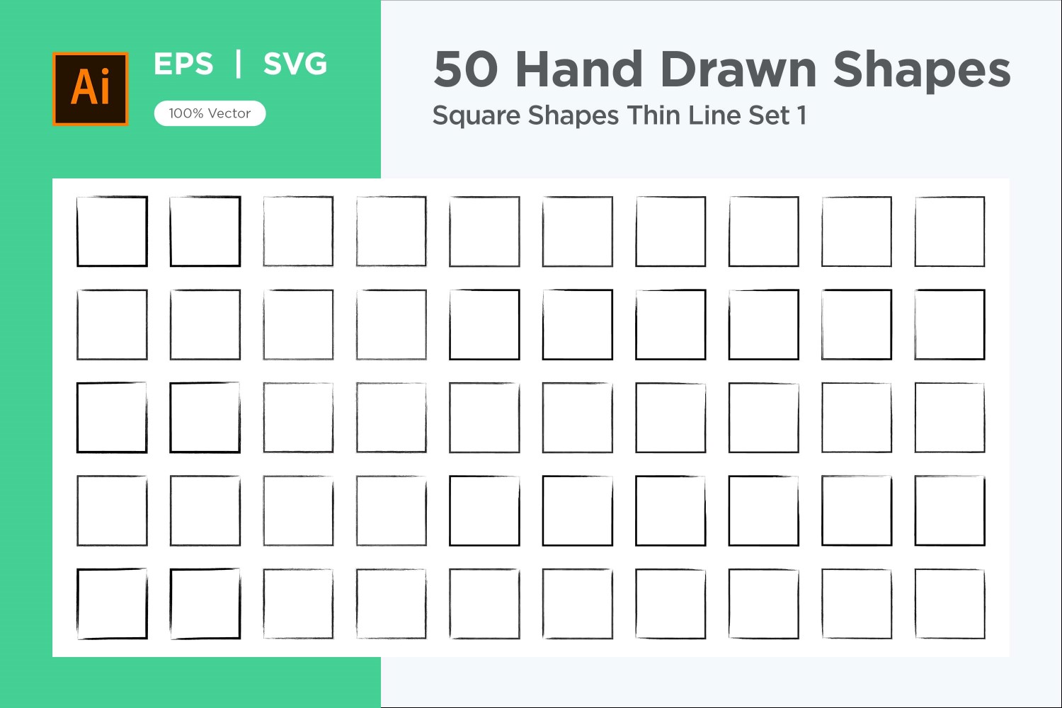 Square Shape Thin Line 50_Set V 1