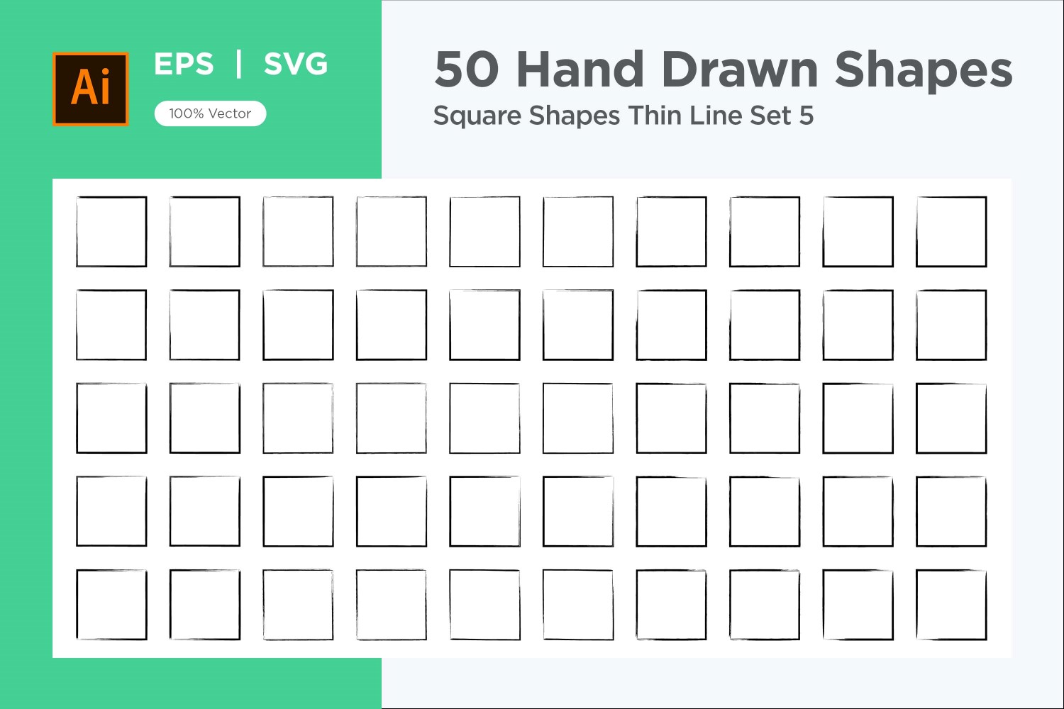 Square Shape Thin Line 50_Set V 5