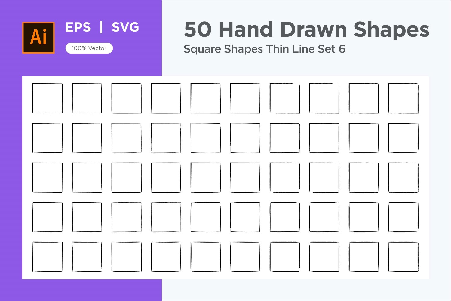 Square Shape Thin Line 50_Set V 6