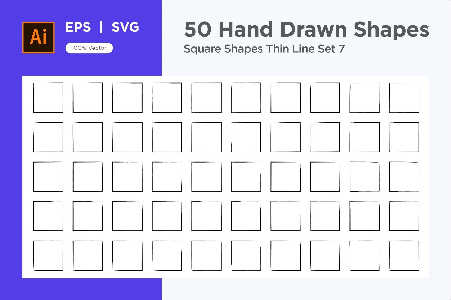 Square Shape Thin Line 50_Set V 7