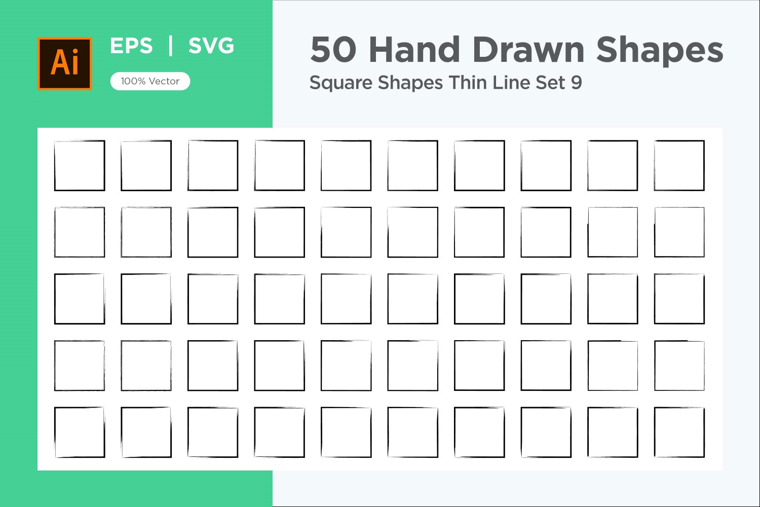 Square Shape Thin Line 50_Set V 9