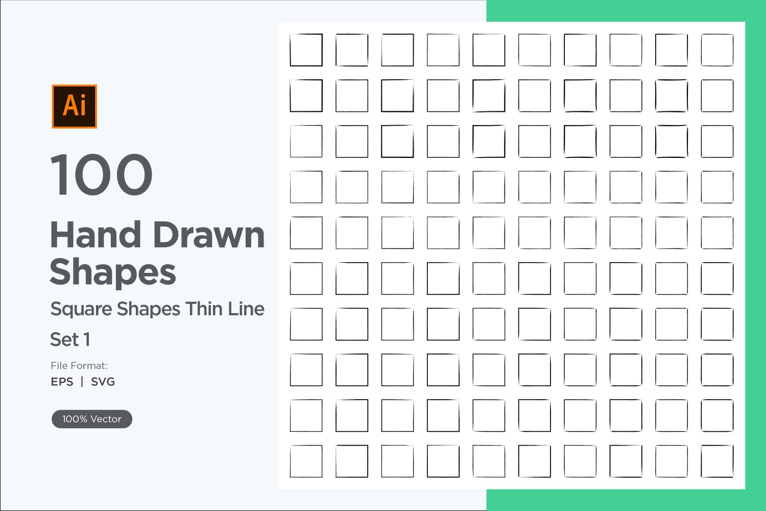 Square Shape Thin Line 100_Set V 1