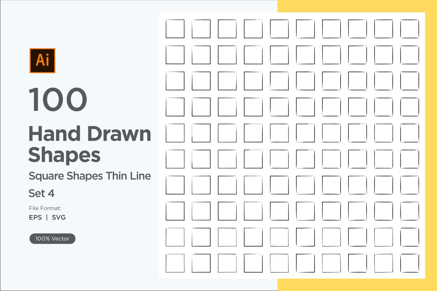 Square Shape Thin Line 100_Set V 4