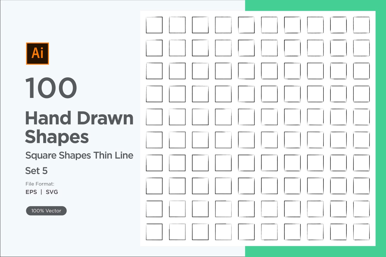 Square Shape Thin Line 100_Set V 5