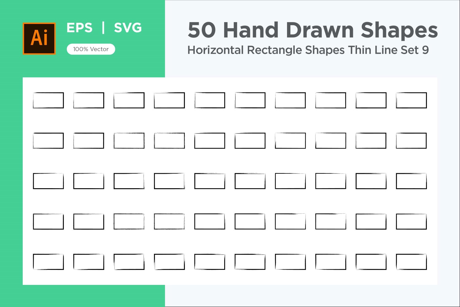 Horizontal Rectangle Shape Thin Line 50_Set V 9