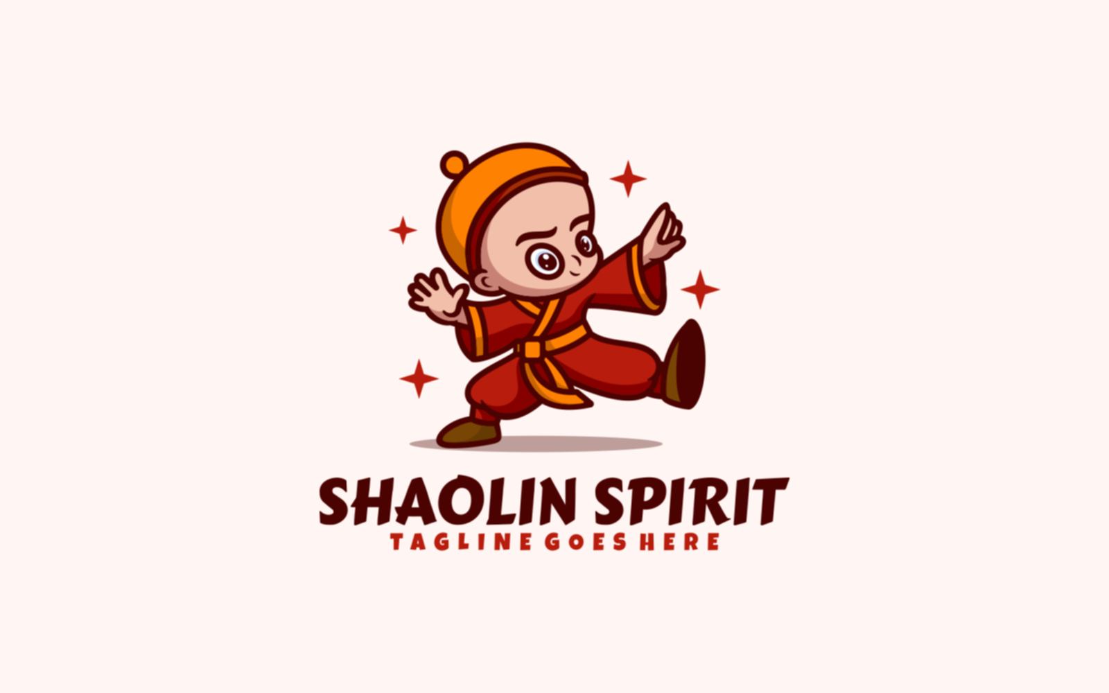 Shaolin Spirit Mascot Cartoon Logo