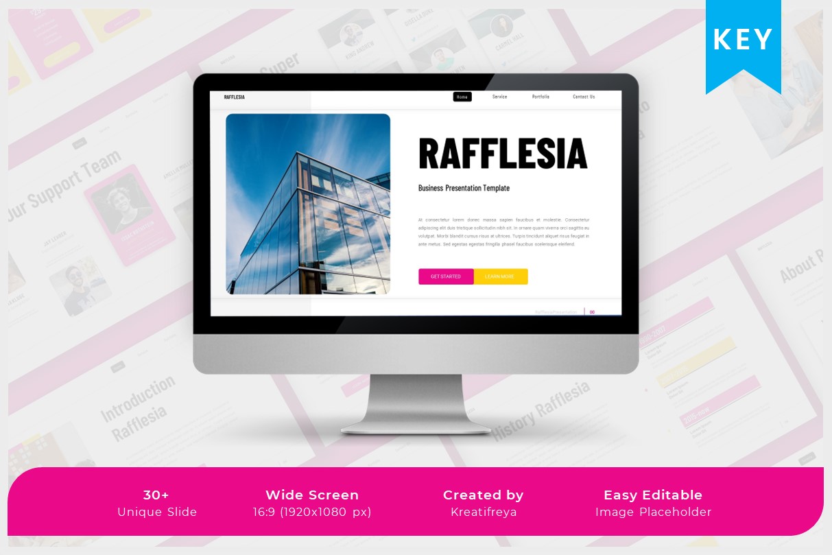 Rafflesia - Pink Yellow Keynote Business Creative Template