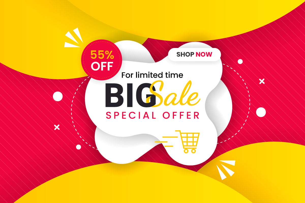 Vector sale  banner set promotion with color background and  offer banner template