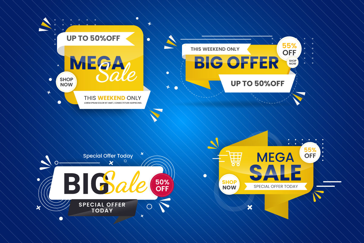 Vector sale  banner promotion set template with color background idea