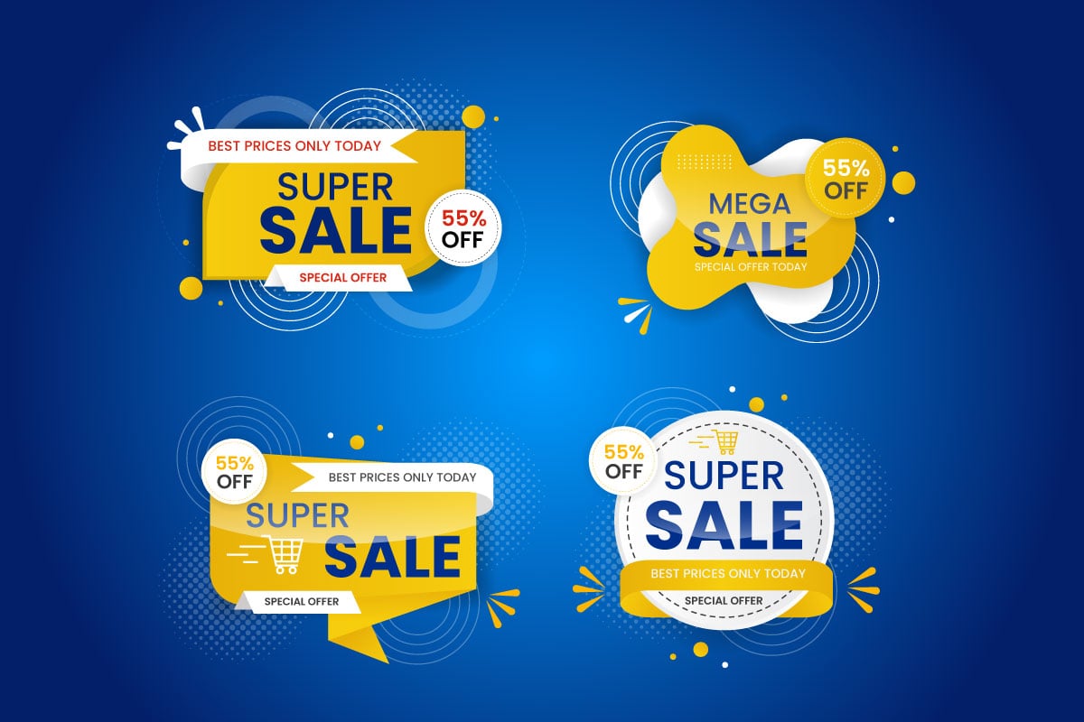 Vector sale  banner promotion set template  and super offer banner  with editable text