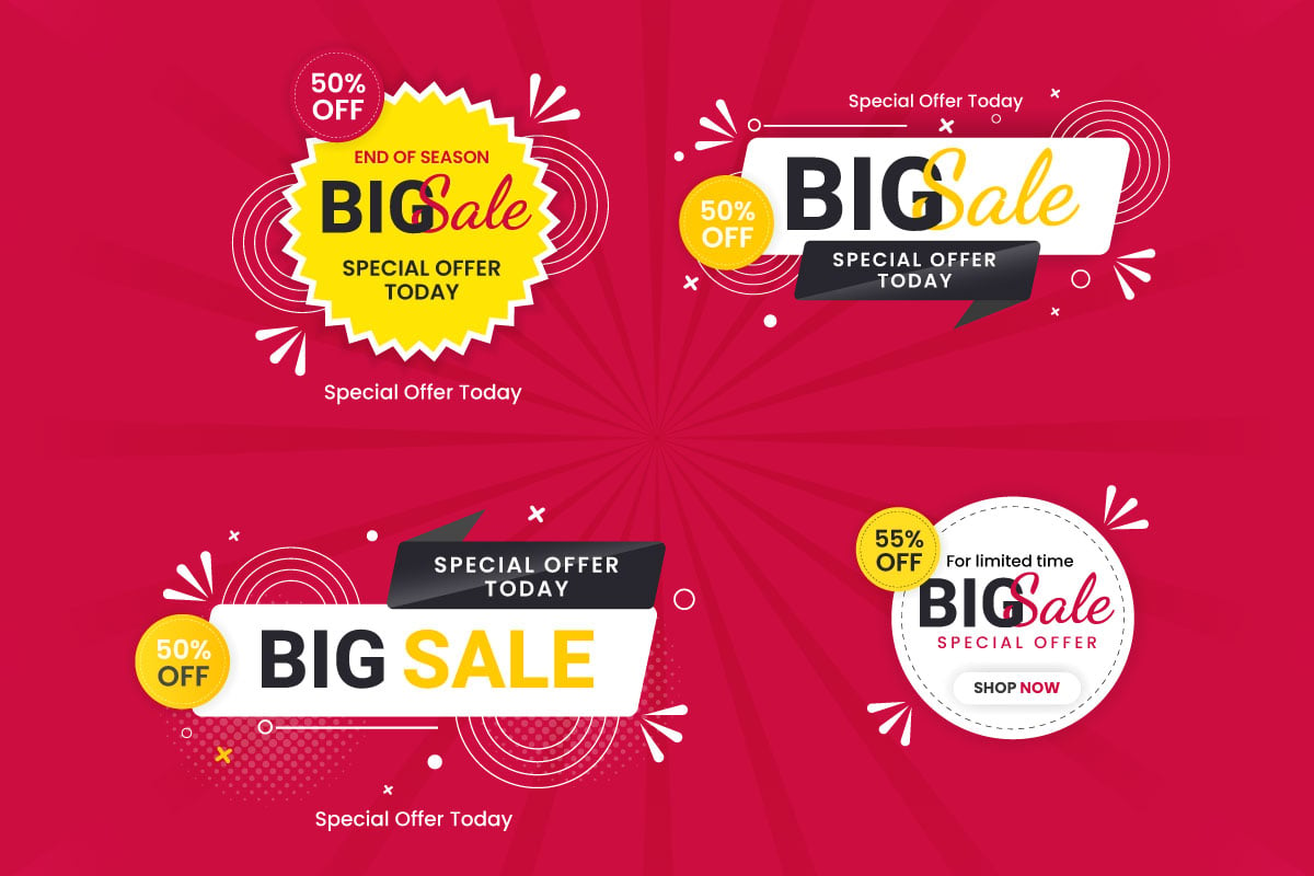 Vector sale  banner promotion set template super offer banner  with editable text