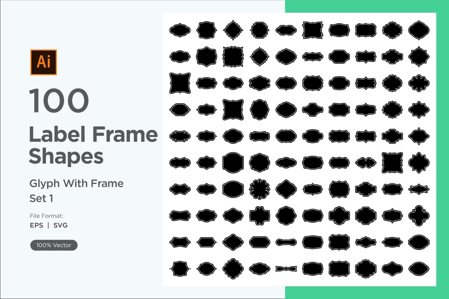 Label Frame Shape - Glyph With Frame -100_ Set V 1