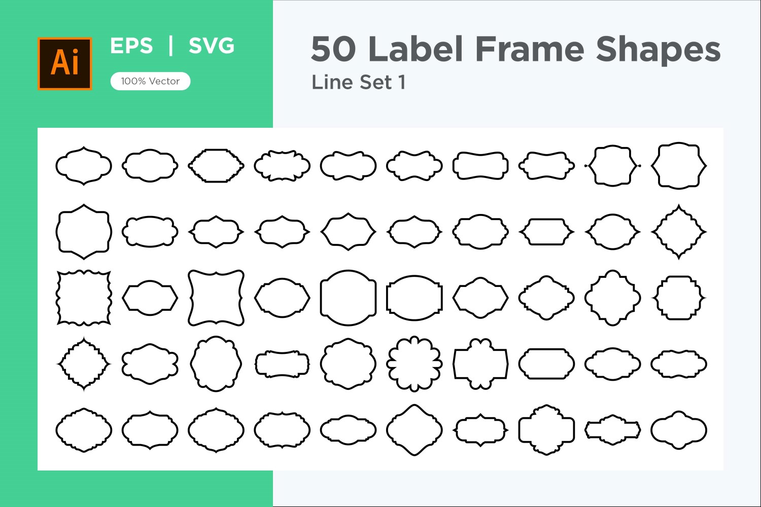 Label Frame Shape - Line -50_ Set 1