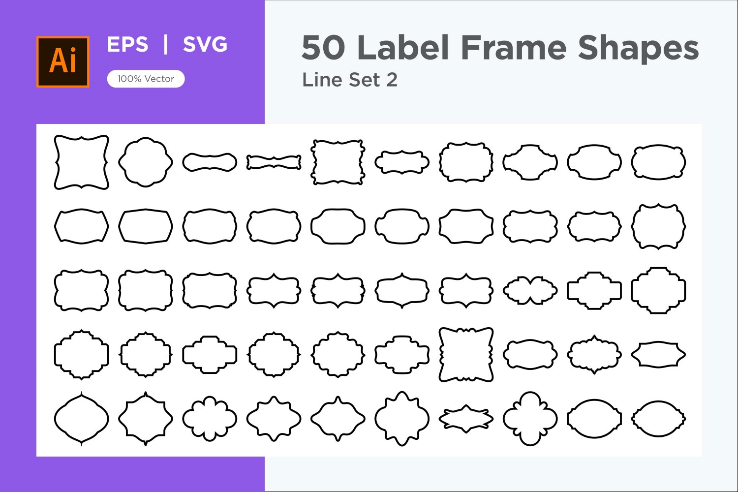 Label Frame Shape - Line -50_ Set 2