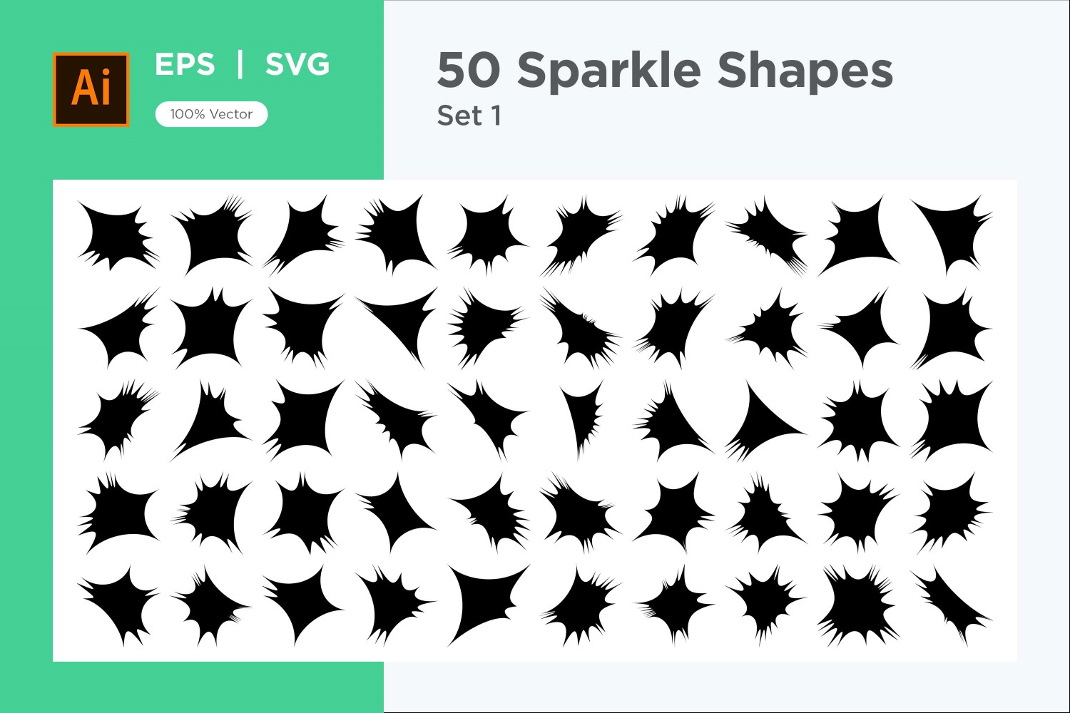 Sparkle shape symbol sign Set 50-V-1