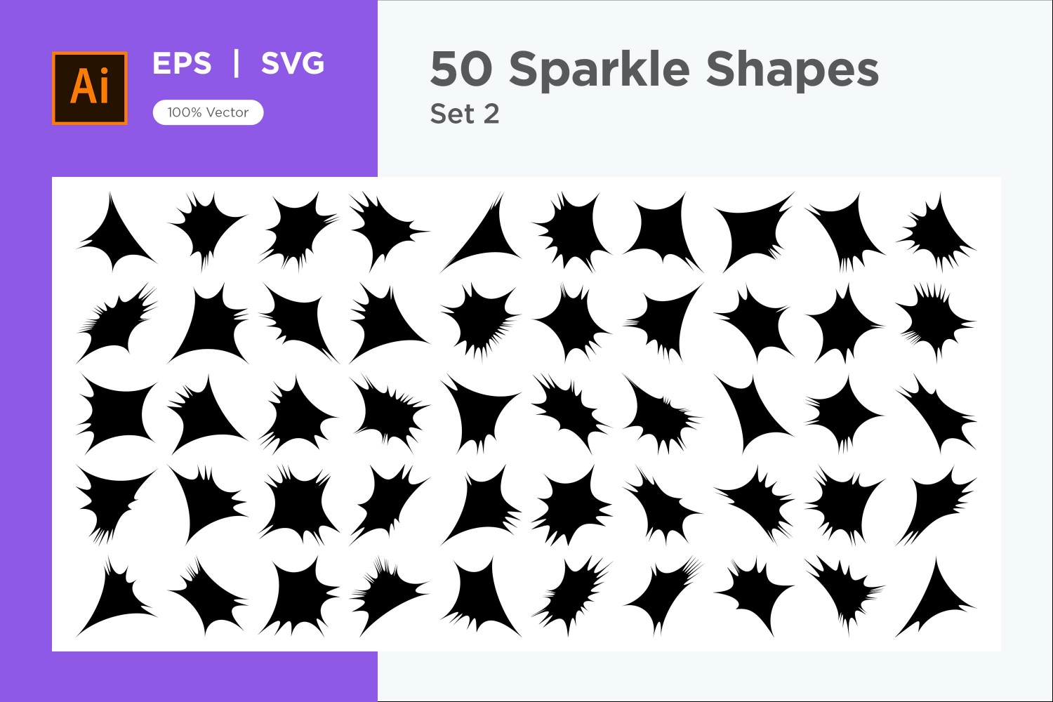 Sparkle shape symbol sign Set 50-V-2