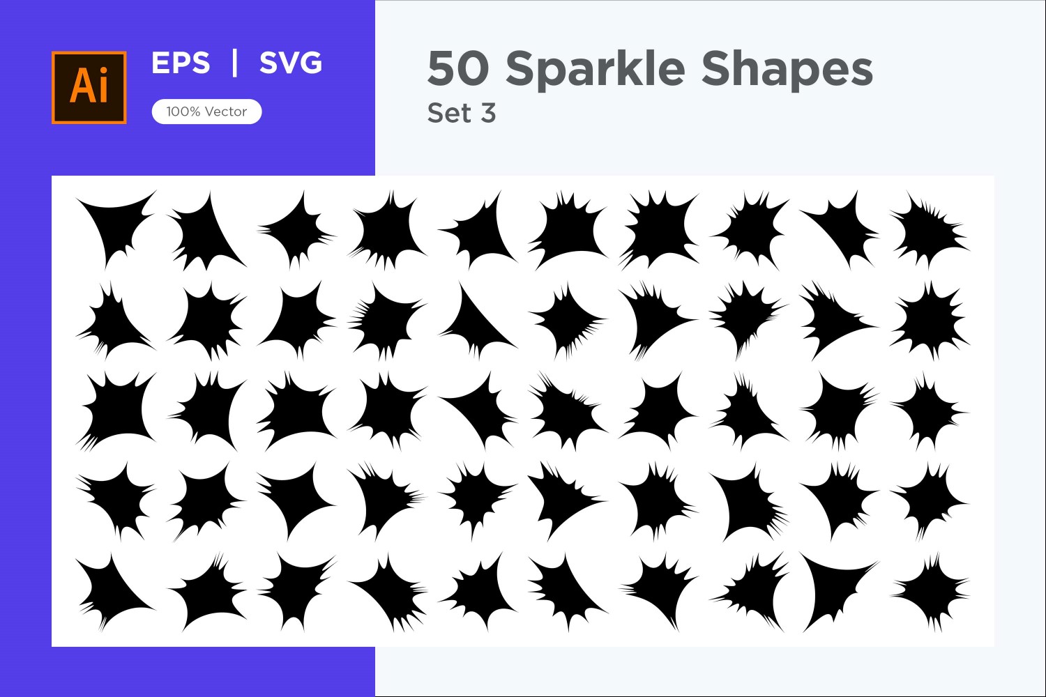 Sparkle shape symbol sign Set 50-V-3