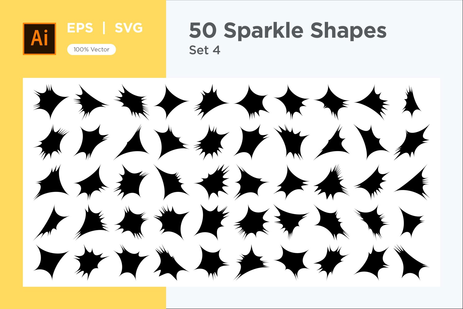 Sparkle shape symbol sign Set 50-V-4