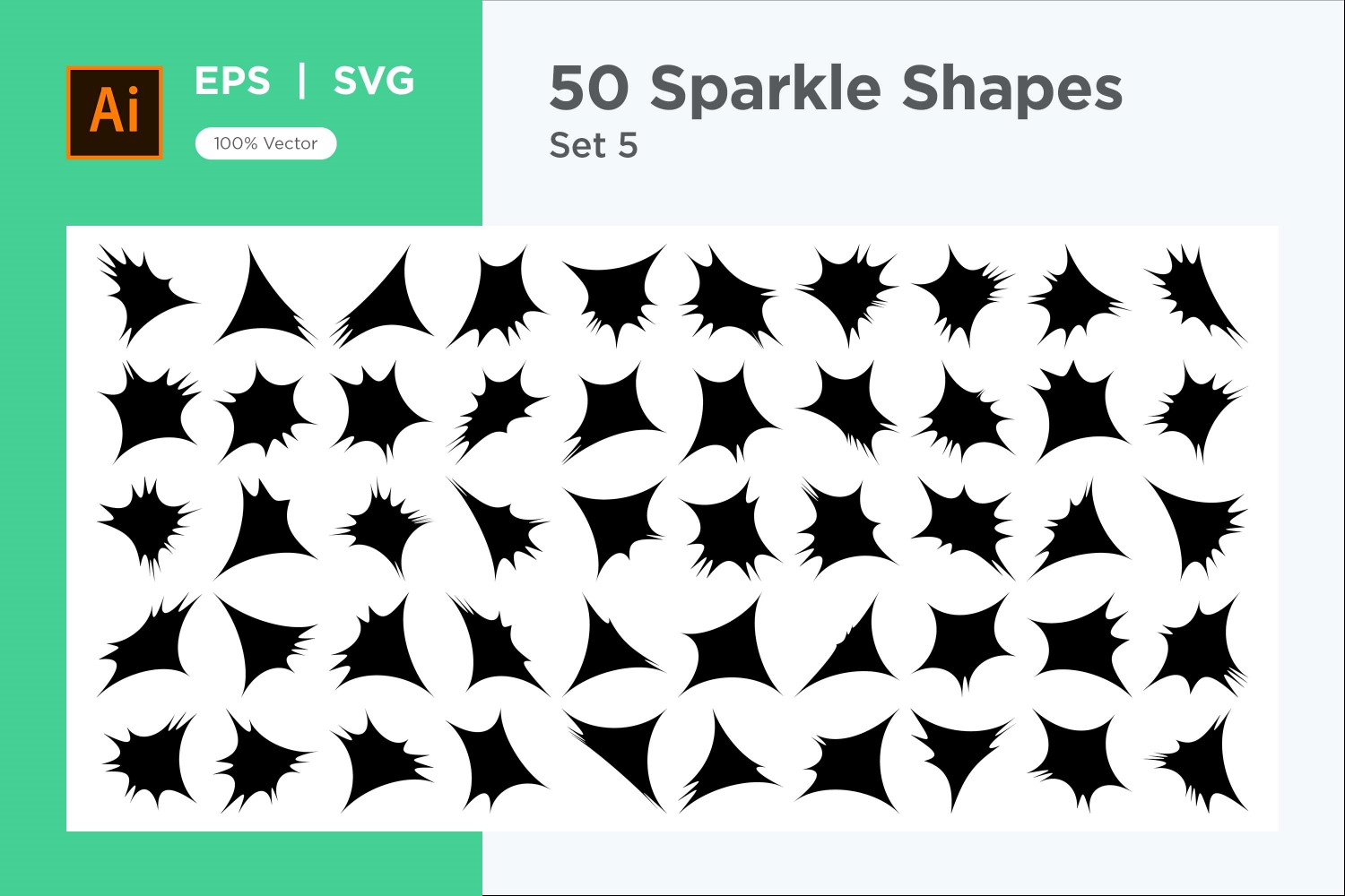 Sparkle shape symbol sign Set 50-V-5