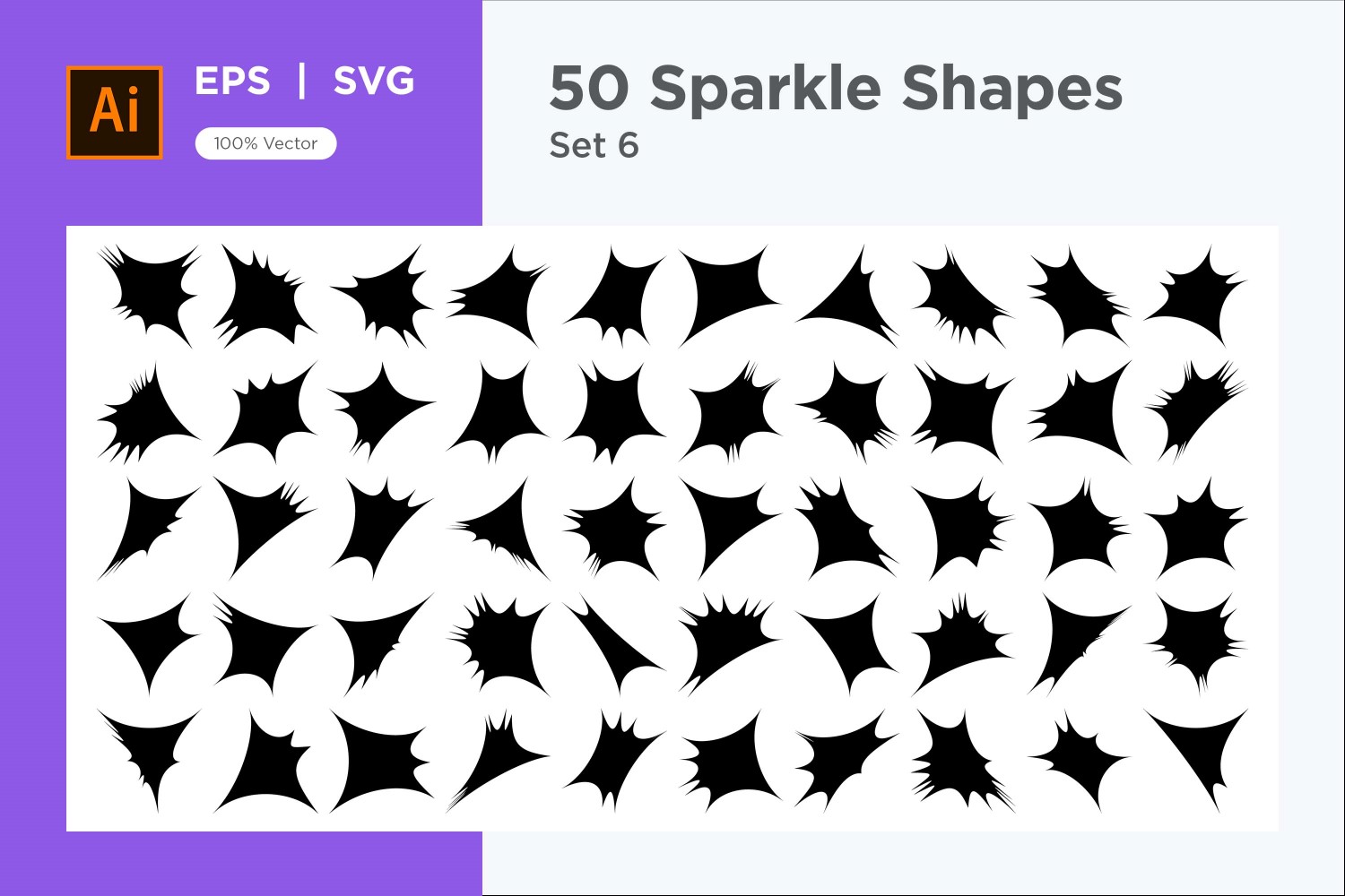 Sparkle shape symbol sign Set 50-V-6