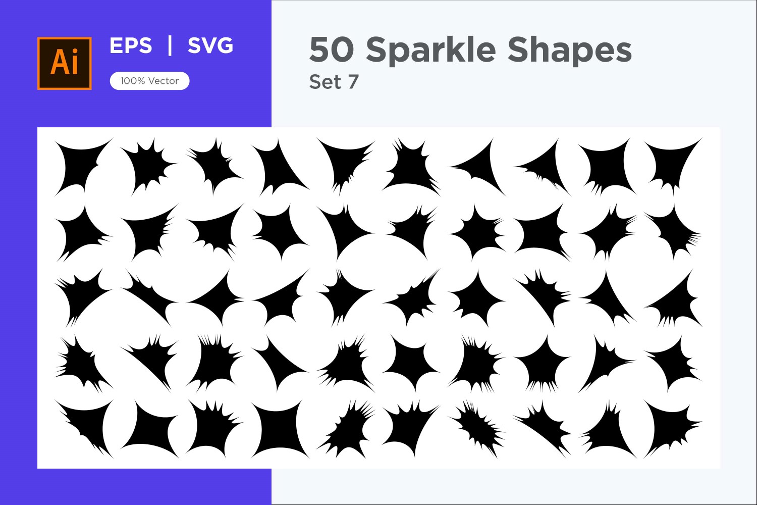 Sparkle shape symbol sign Set 50-V-7