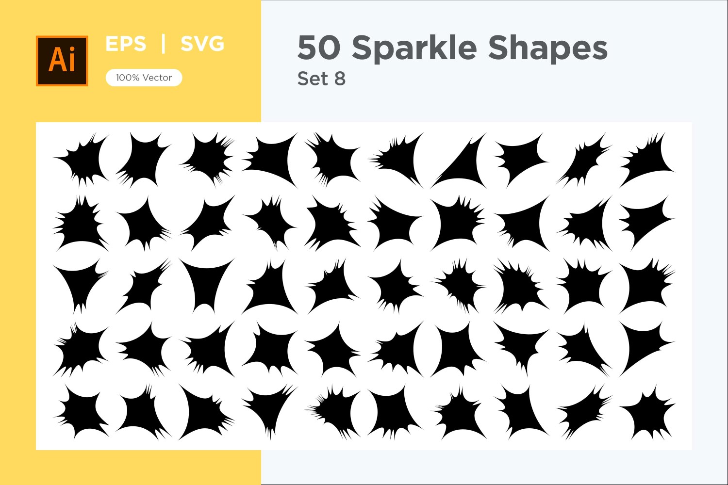 Sparkle shape symbol sign Set 50-V-8