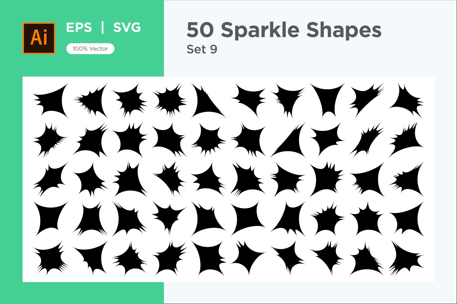 Sparkle shape symbol sign Set 50-V-9