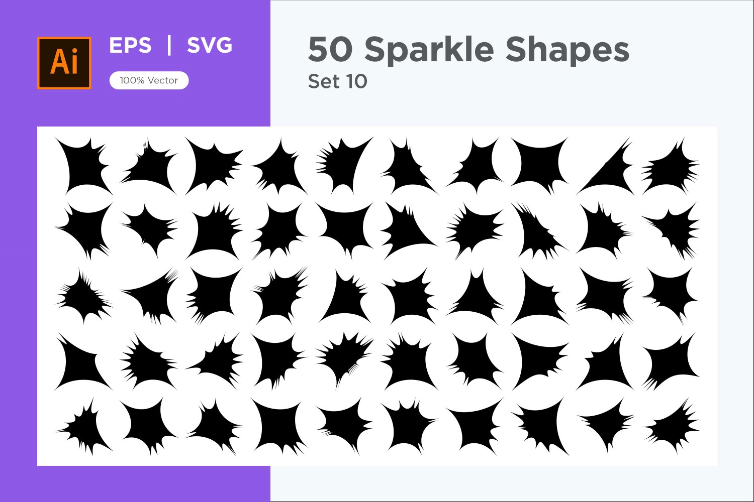 Sparkle shape symbol sign Set 50-V-10