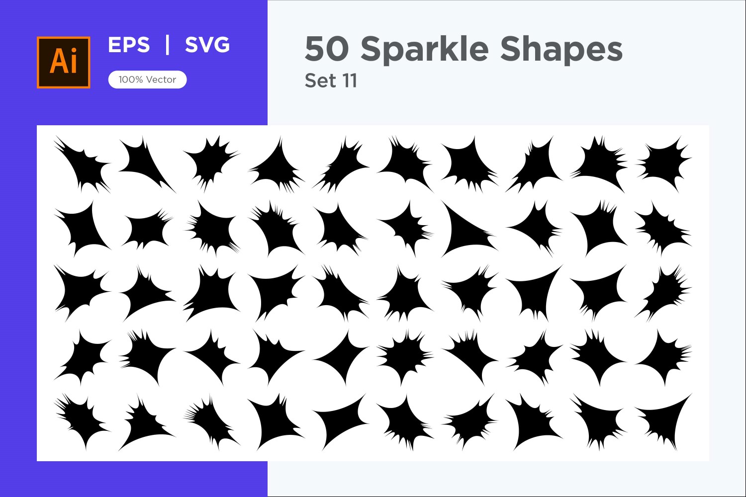 Sparkle shape symbol sign Set 50-V-11