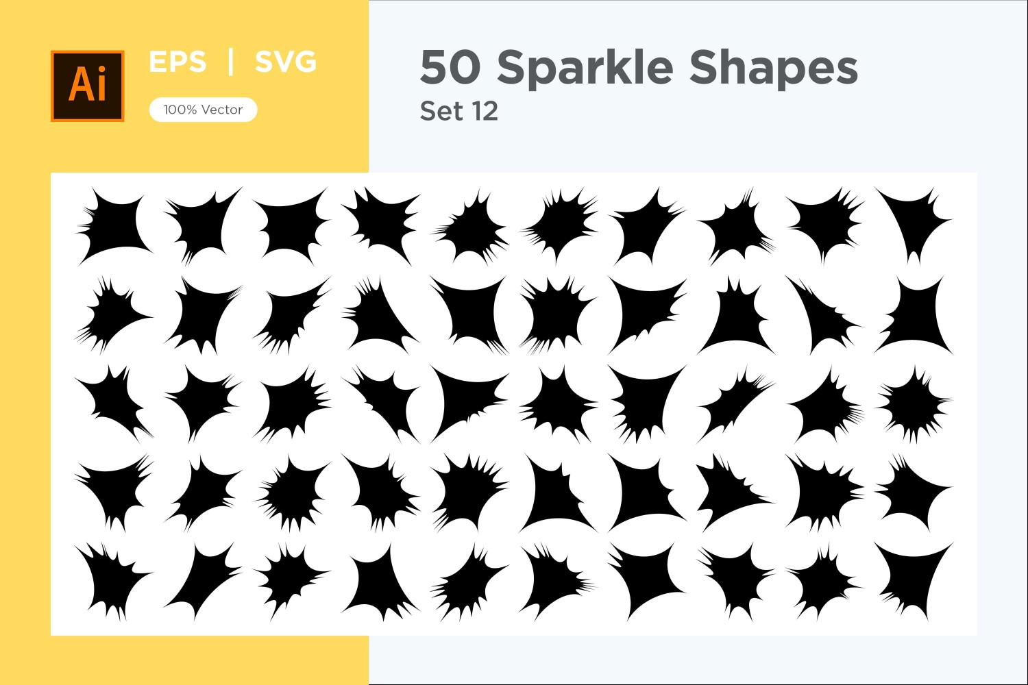 Sparkle shape symbol sign Set 50-V-12