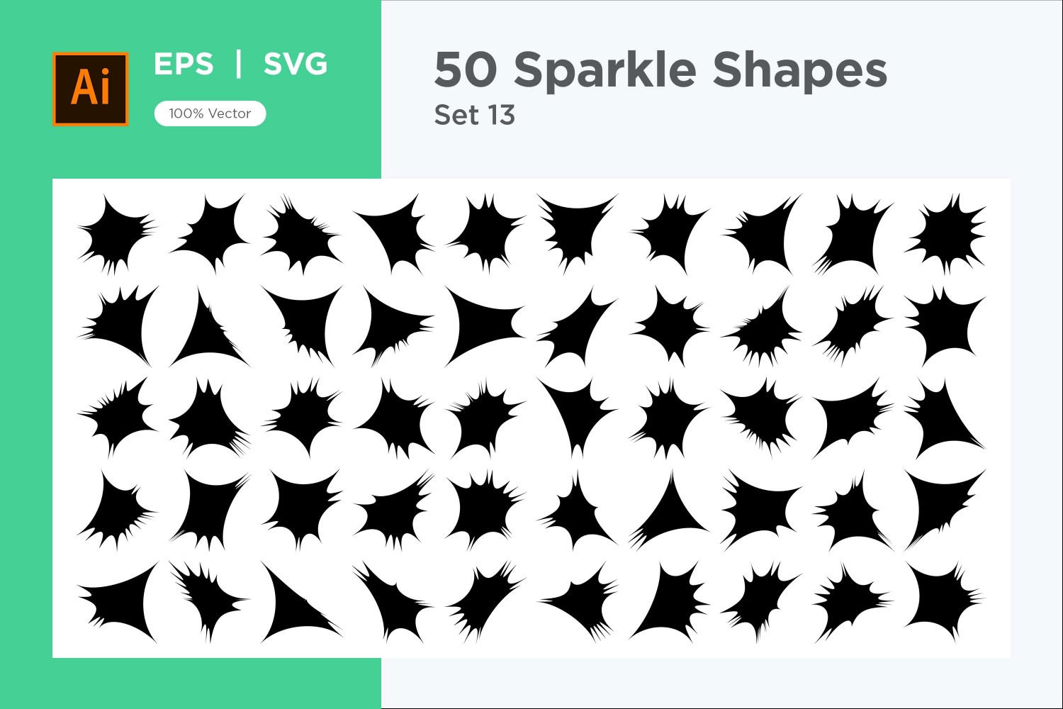 Sparkle shape symbol sign Set 50-V-13