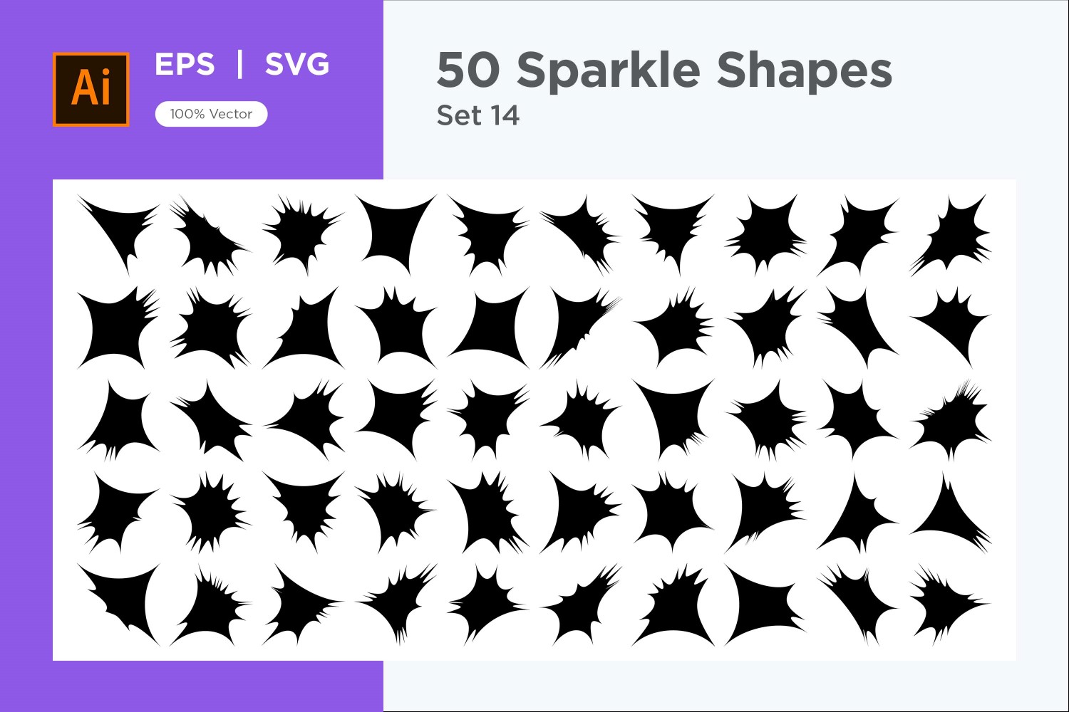 Sparkle shape symbol sign Set 50-V-14