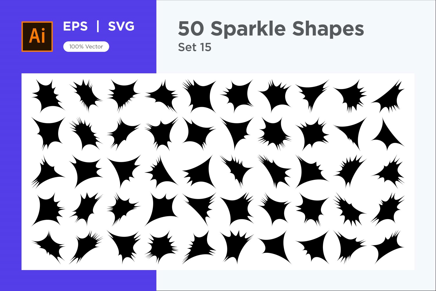 Sparkle shape symbol sign Set 50-V-15