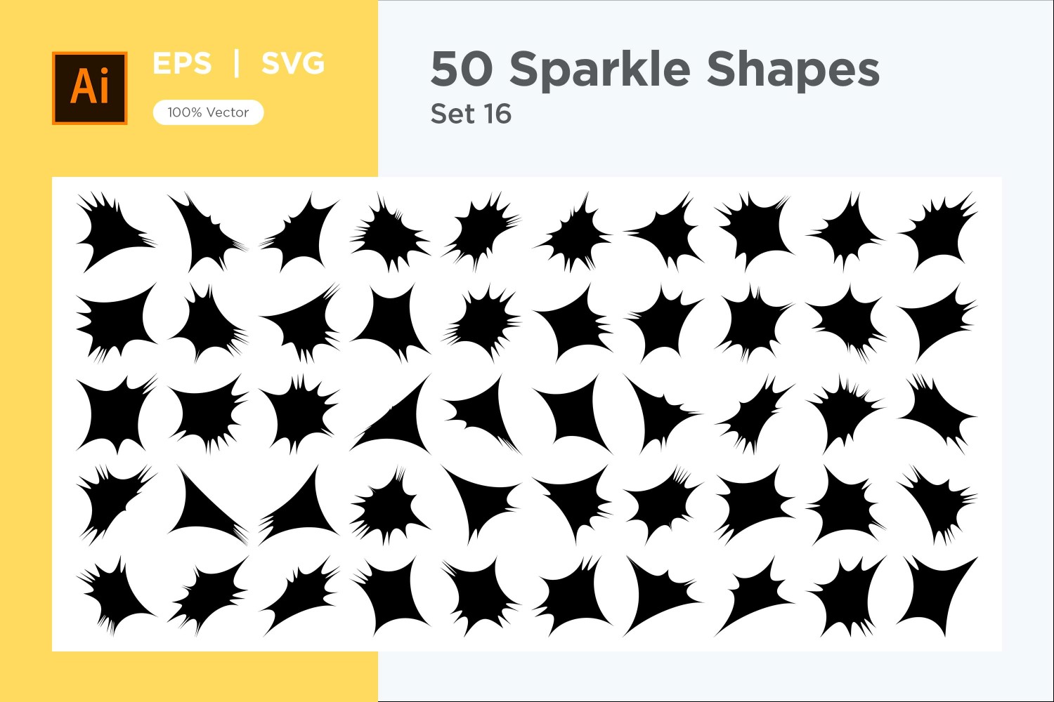 Sparkle shape symbol sign Set 50-V-16