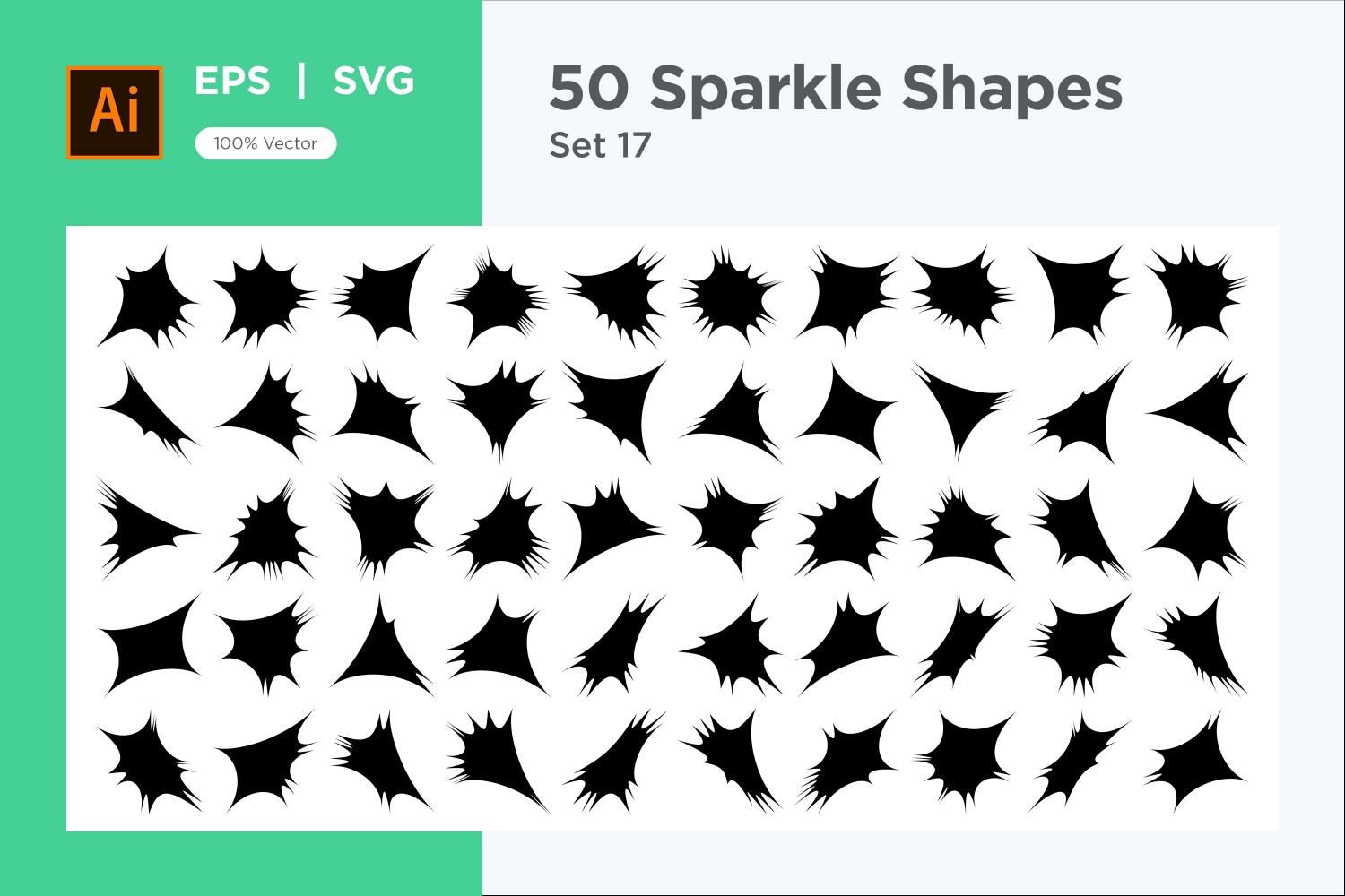 Sparkle shape symbol sign Set 50-V-17