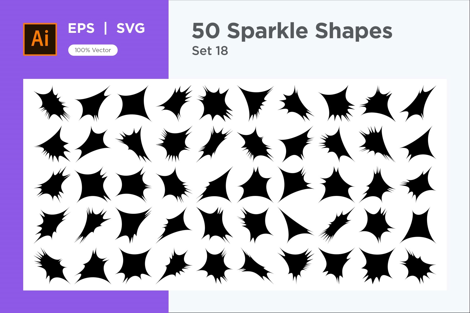 Sparkle shape symbol sign Set 50-V-18