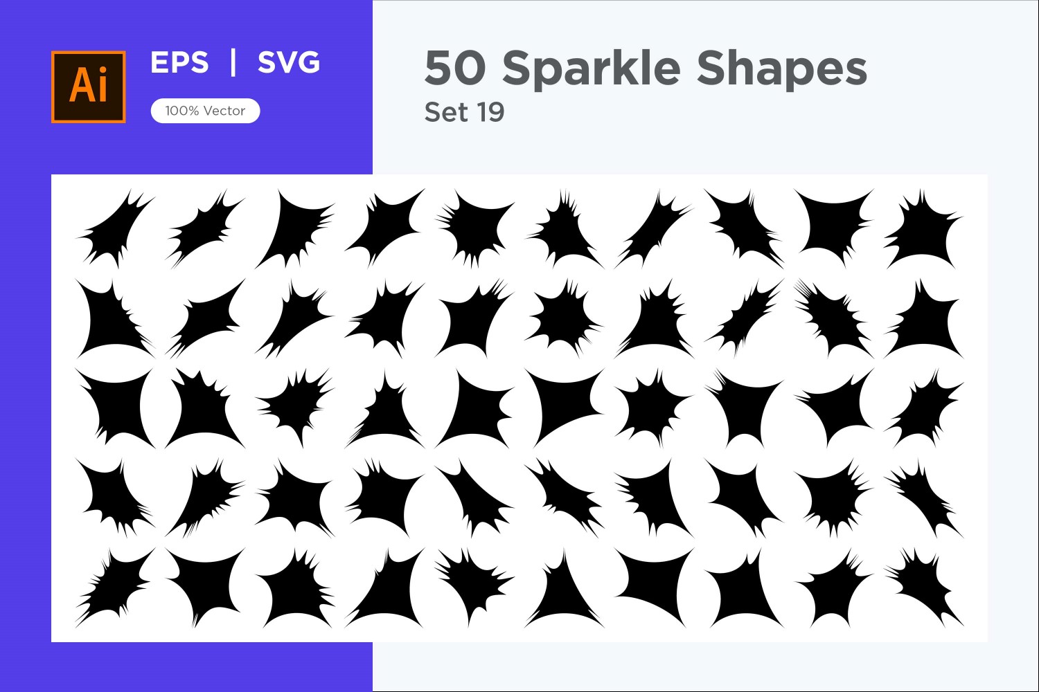 Sparkle shape symbol sign Set 50-V-19