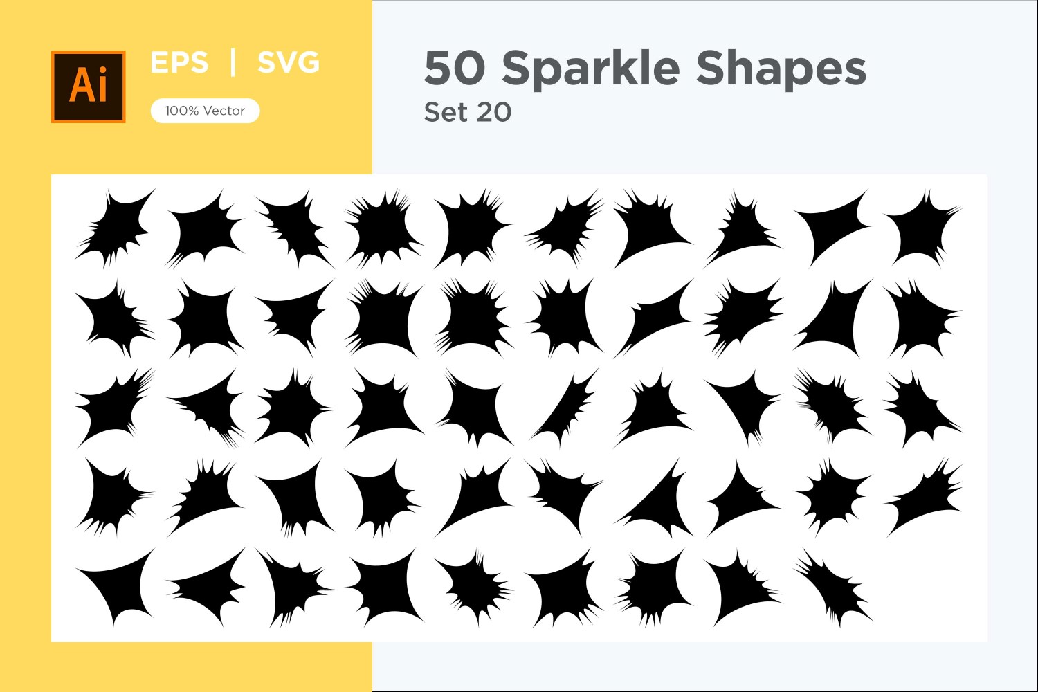 Sparkle shape symbol sign Set 50-V-20