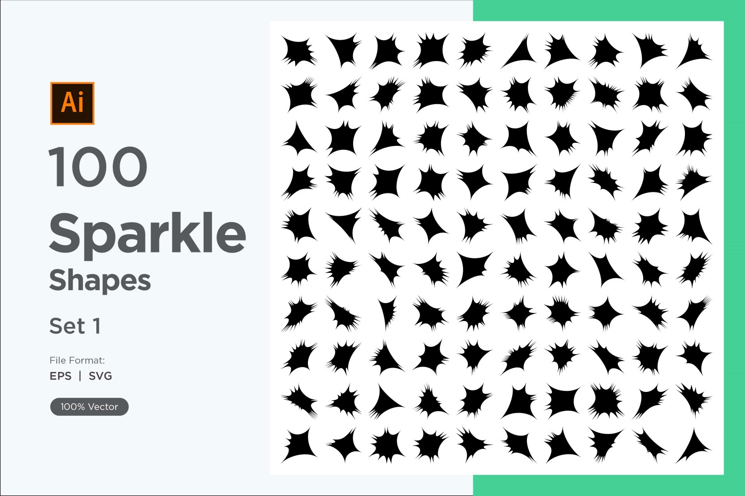 Sparkle shape symbol sign Set 100-V-1