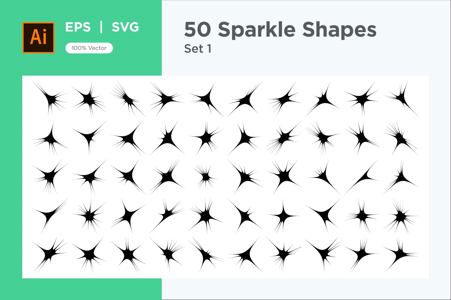 Sparkle shape symbol sign Set 50-V2-1